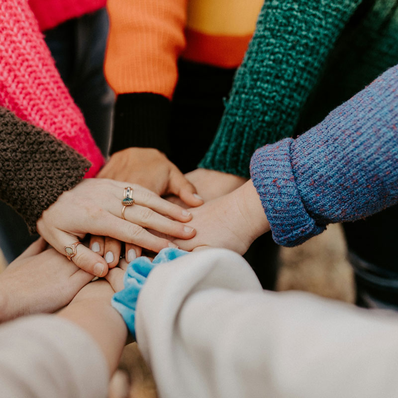 hands in a circle